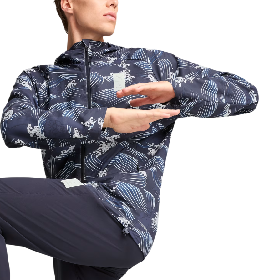 Vindjakke Puma Saysky AOP Hooded Jacket Blå | 526959-16