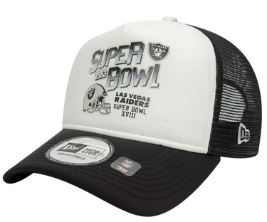 Kasket New Era Las Vegas Raiders Super Bowl XVIII 9FORTY Adjustable Trucker Hat Sort | 60595293-60595293, 0
