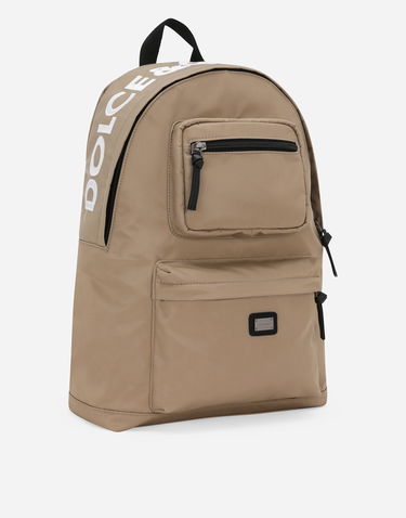 Rygsæk Dolce & Gabbana Dolce & Gabbana Nylon Backpack With Logo Beige | EM0123AN26280009, 1