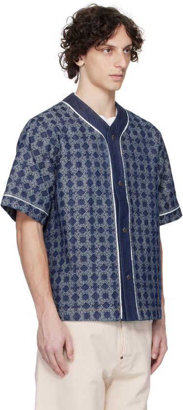 Skjorte AMIRI AMIRI MA Quad Baseball Denim Shirt Blå | AMDNIR1042, 1