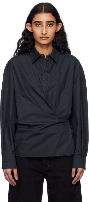 Skjorte LEMAIRE Lemaire Straight Collar Twisted Shirt Mørkeblå | SH1141 LF588, 0