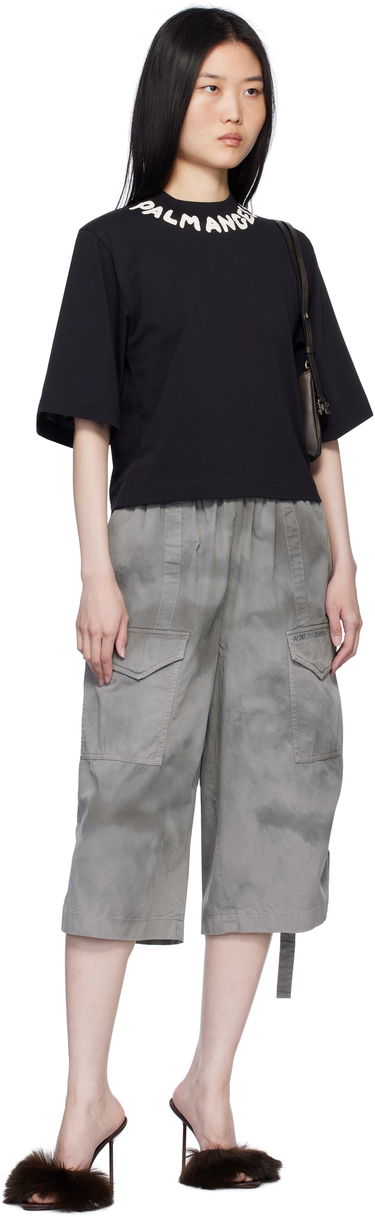 T-shirt Palm Angels Cropped Logo T-Shirt Sort | PWAA020S25JER0031003, 3