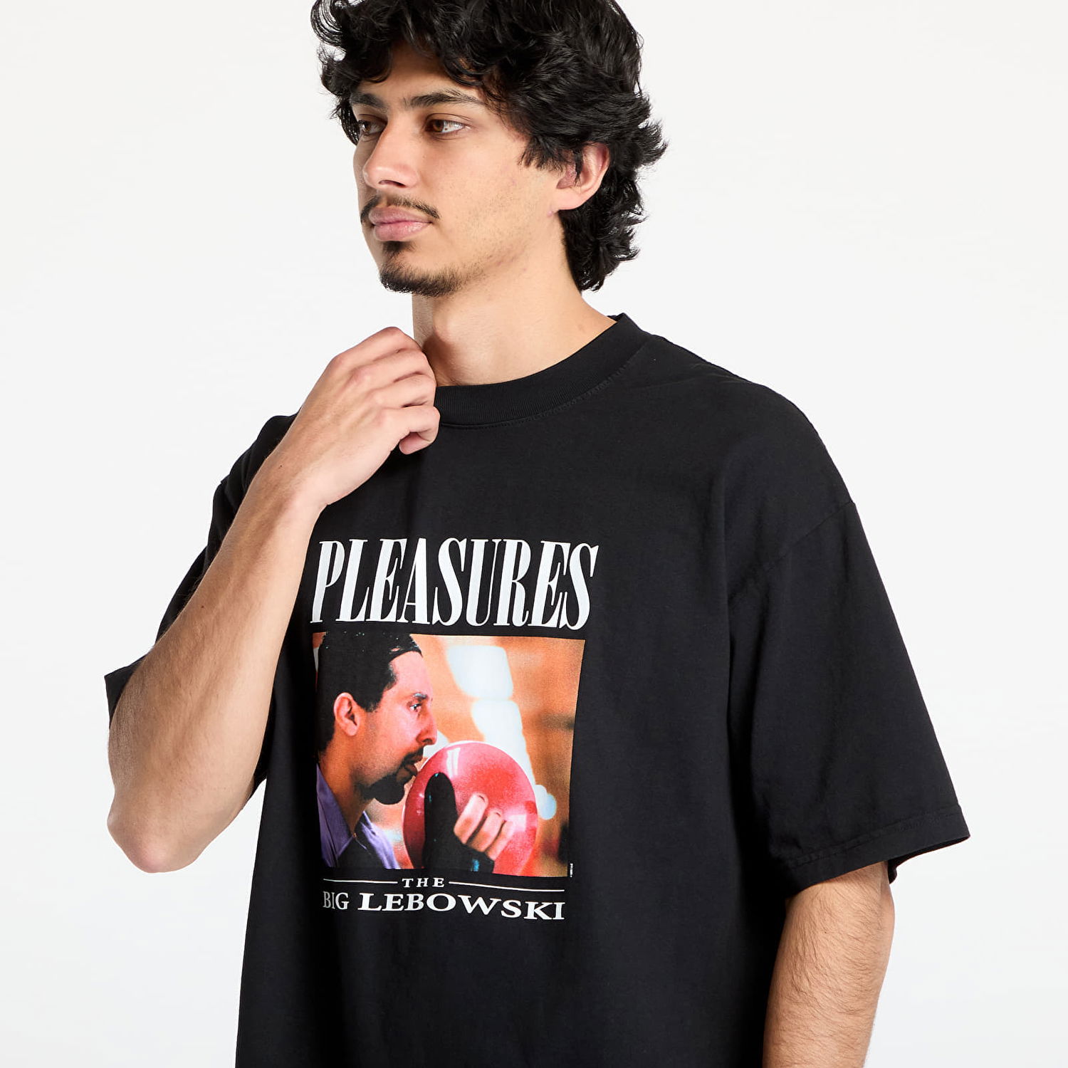 T-shirt Pleasures PLEASURES The Big Lebowski Lick T-Shirt Sort | P25SU057 BLACK, 1