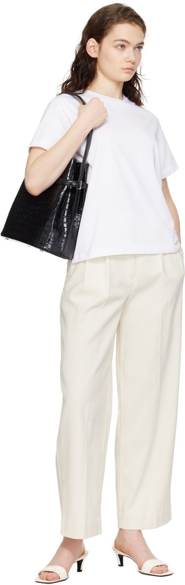Håndtaske TOTEME Totême Belted Croc-Embossed Leather Bucket Bag Sort | 244-WAL0048-LE0076, 3