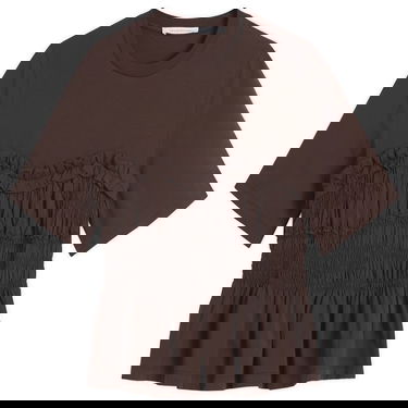 T-shirt Cecilie Bahnsen Cecilie Bahnsen Vilde Smocked T-Shirt Brun | 225RTW19004, 0