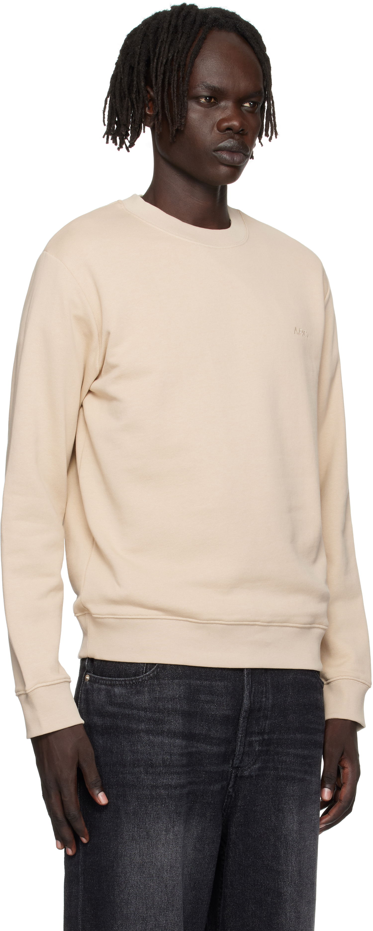 Sweatshirt A.P.C. Standard Embroidered Logo Sweatshirt Sort | COHBY-M27919, 1