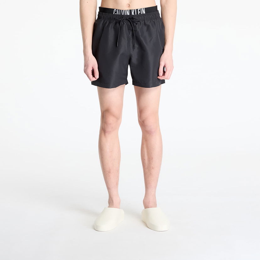 Badetøj CALVIN KLEIN Calvin Klein Jeans Medium Double Wb Boardshorts Sort | KM0KM01093 BEH