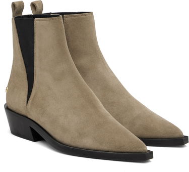 Tøj Anine Bing Anine Bing Bekah Suede Flat Ankle Boots Beige | A-14-10197-TPU1, 3