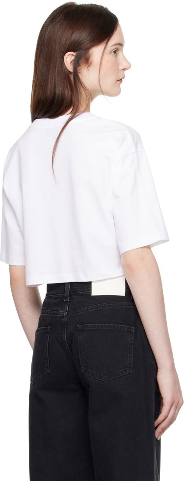 Crop top Loulou de Saison Loulou de Saison Gupo Cropped T-Shirt Hvid | GUPO, 2