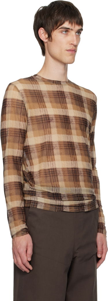 T-shirt Dries Van Noten Dries Van Noten Printed Plaid Long-Sleeve T-shirt Flerfarvet | 252-021133-2621, 1
