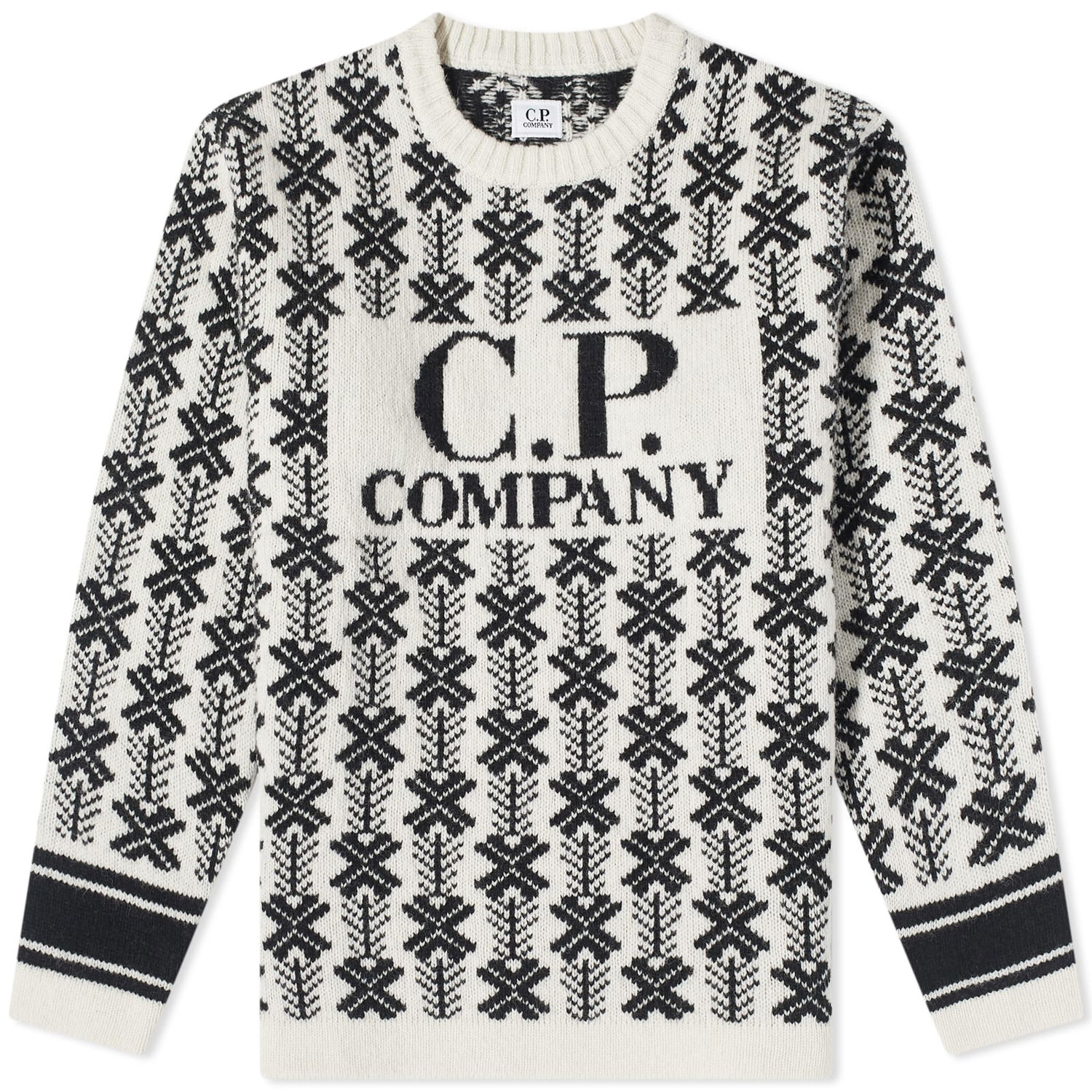 Sweater C.P. Company Wool Jacquard Crewneck Var.01 Sort | 15CMKN234A-006633J-V01, 0