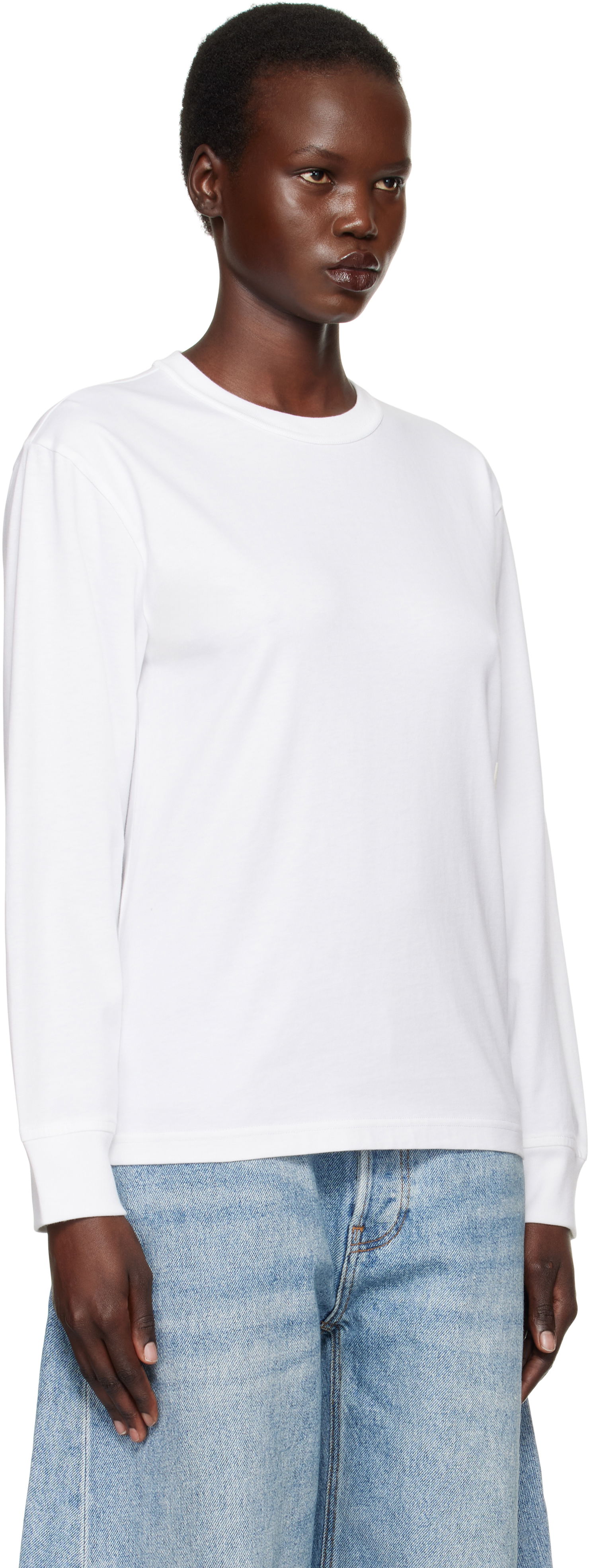 T-shirt Alexander Wang Long Sleeve Puff Logo T-Shirt Hvid | 4CC3241519, 1