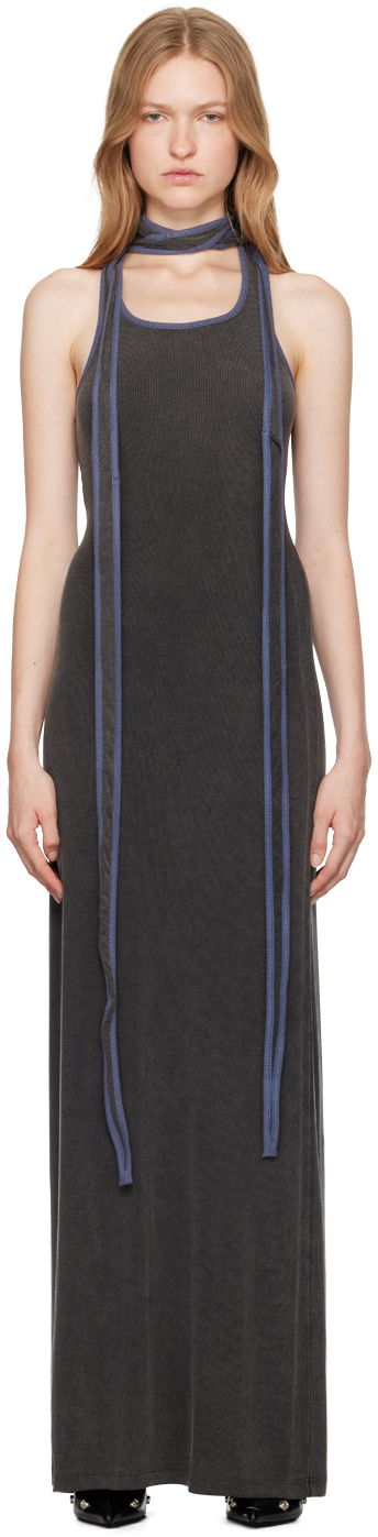 Kjole Y/PROJECT Gray Multiscarf Maxi Dress Grå | 104DR010