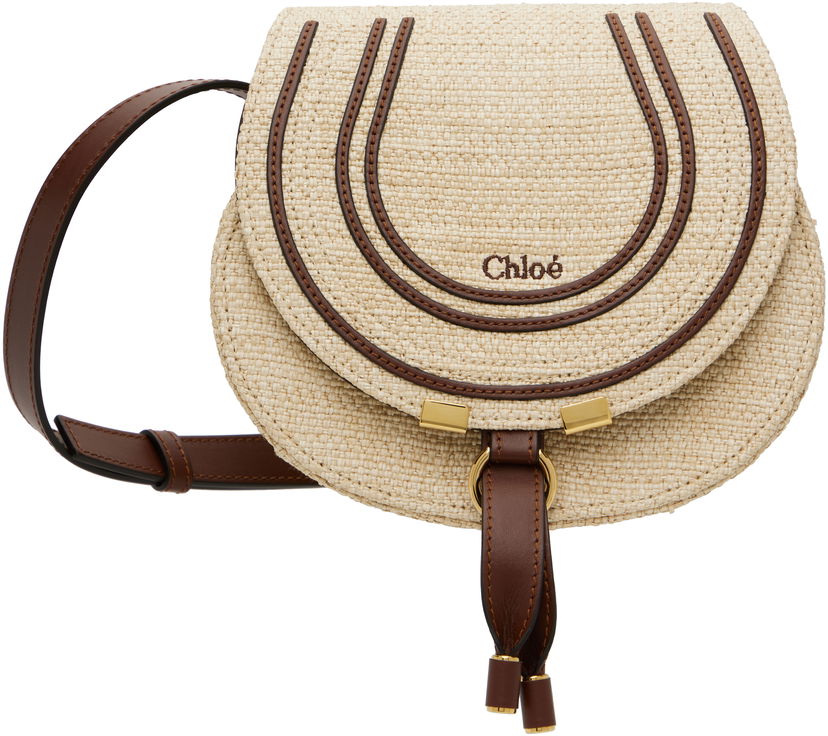 Skuldertaske CHLOÉ Chloé Small Marcie Saddle Bag Beige | CH25US680P19
