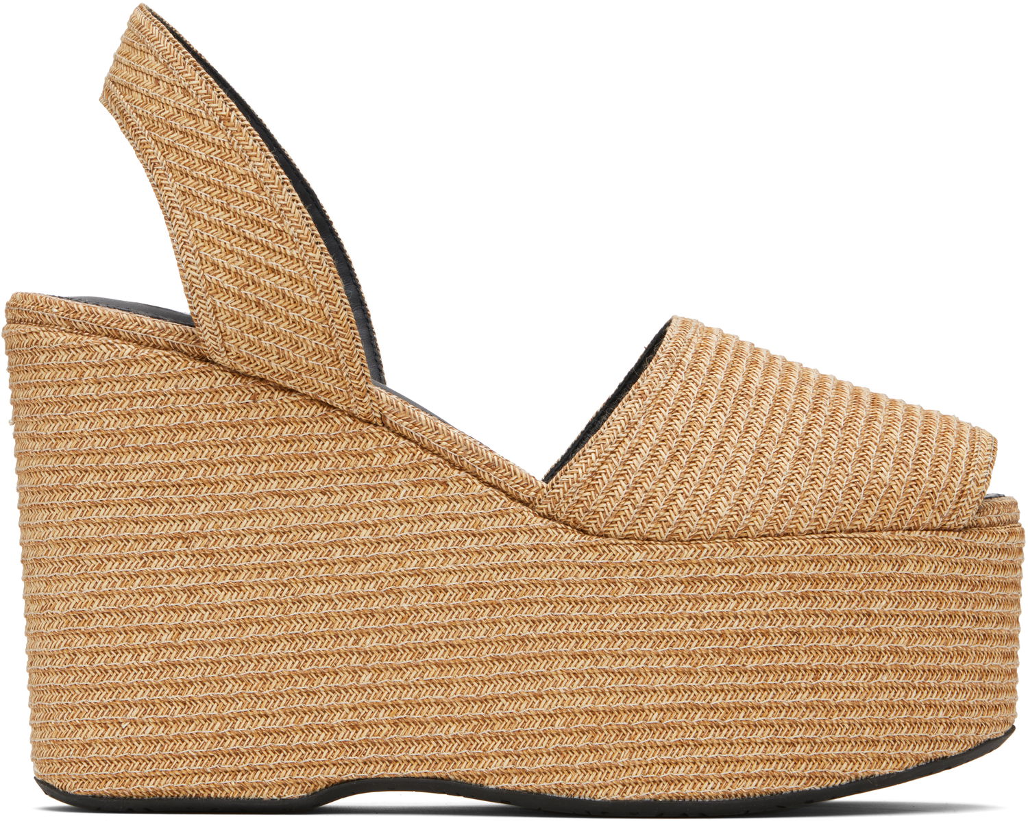 Sneakers og sko Alaïa ALAÏA Wedge Paper Straw Heeled Sandals Beige | AA3S129TK054, 0