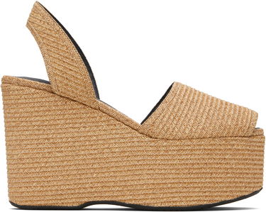 Sneakers og sko Alaïa ALAÏA Wedge Paper Straw Heeled Sandals Beige | AA3S129TK054, 0