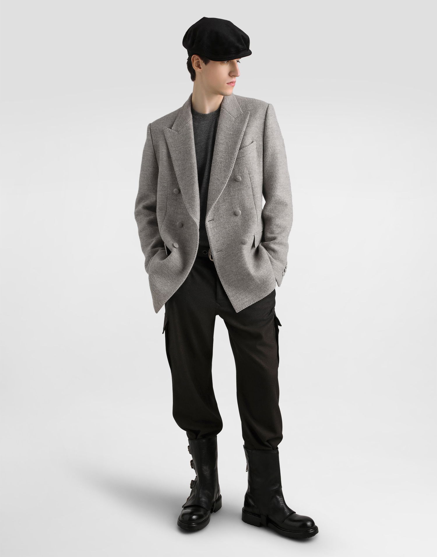 Jakke Dolce & Gabbana Dolce & Gabbana Double-breasted Taormina Jacket Grå | G2VI5THU2AXS8230, 1