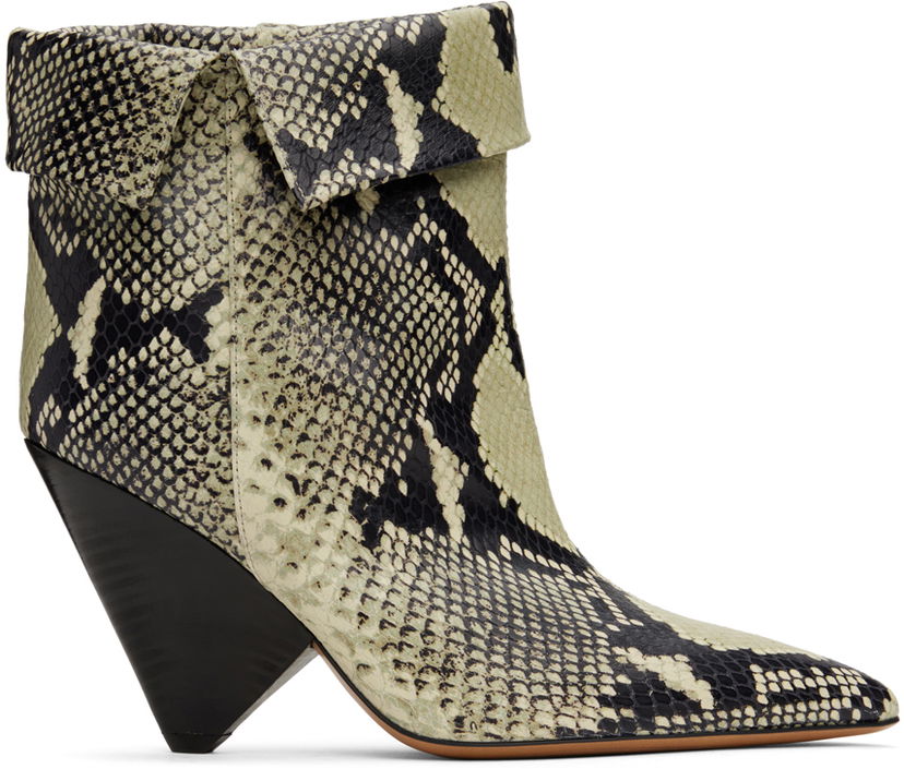 Sneakers og sko ISABEL MARANT Isabel Marant Lulya Snakeskin Ankle Boots Grøn | 23HBO0072FA-A4A22S