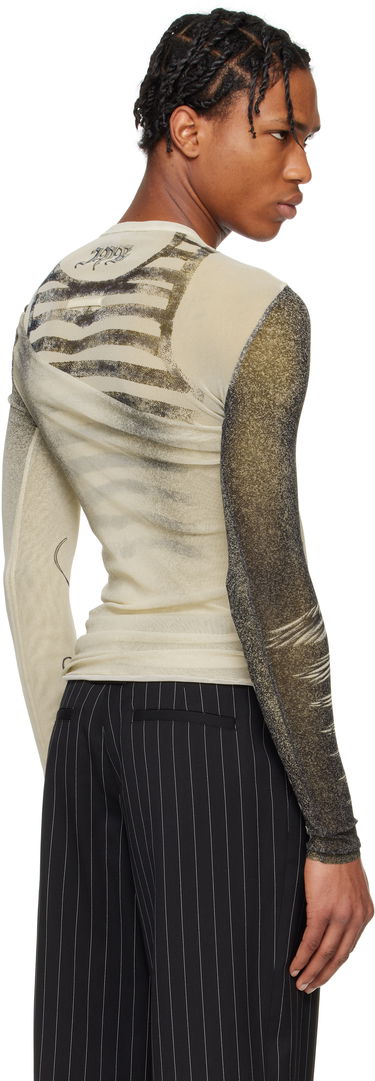 T-shirt Jean Paul Gaultier Jean Paul Gaultier 'The Tattoo Rose and Bird' T-Shirt Beige | 25/34-F-TO269-T583-030030, 2