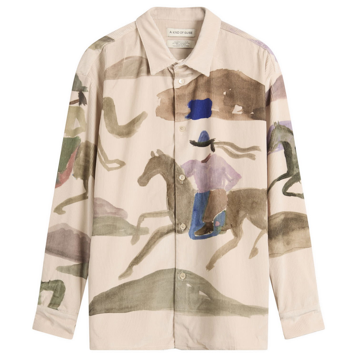 Skjorte A Kind of Guise Derbin Corduroy Shirt Running Horses Flerfarvet | 128-14820-695, 0