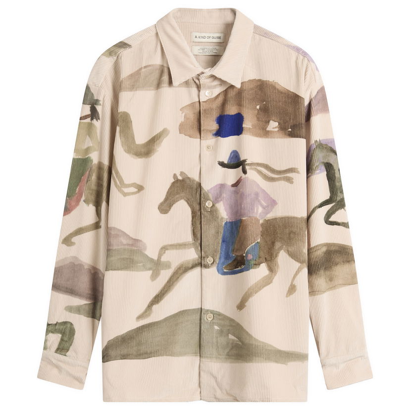 Skjorte A Kind of Guise Derbin Corduroy Shirt Running Horses Flerfarvet | 128-14820-695