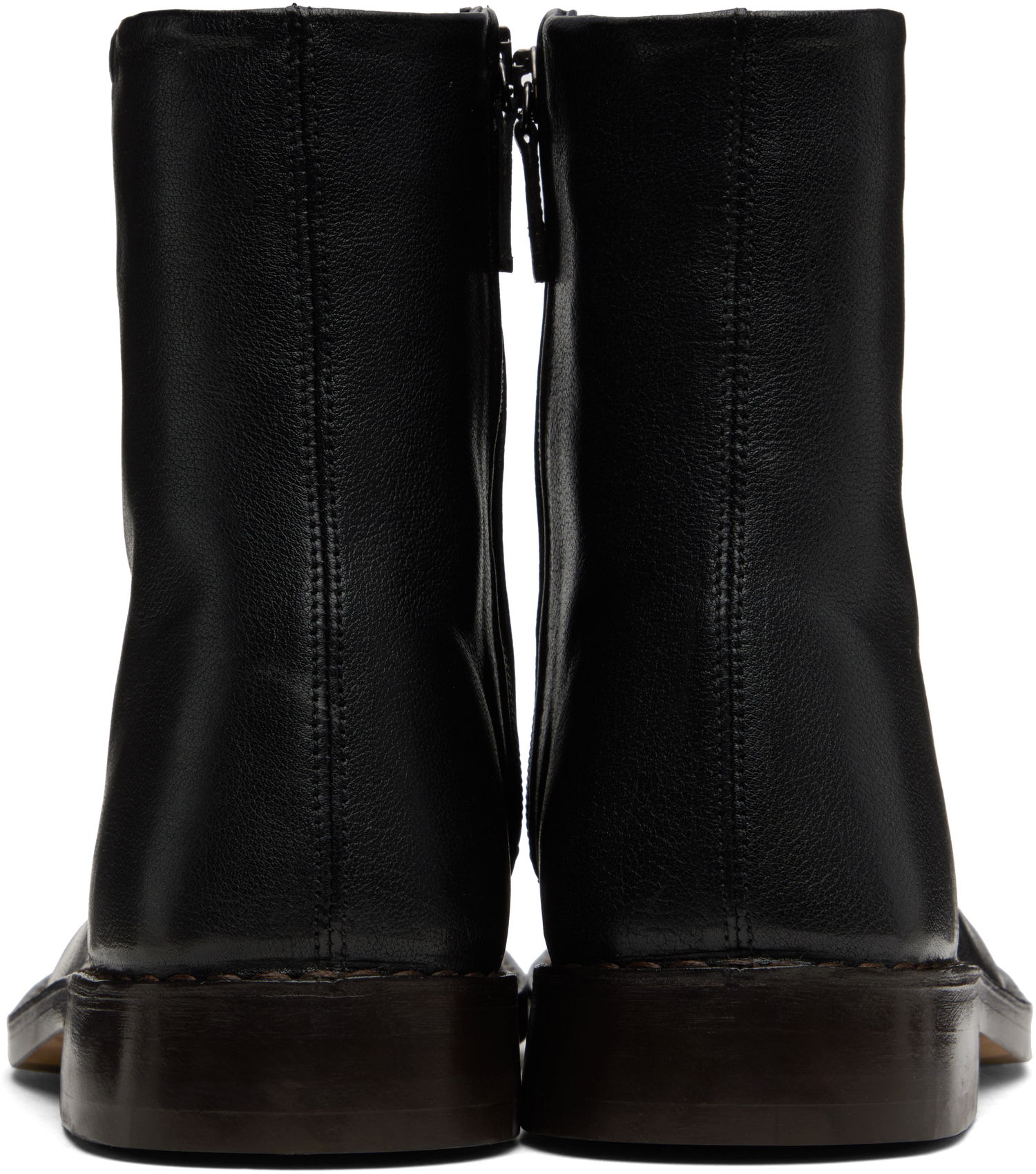 Tøj LEMAIRE LEMAIRE Piped Zip Boots Sort | FO0155 LL0043, 1