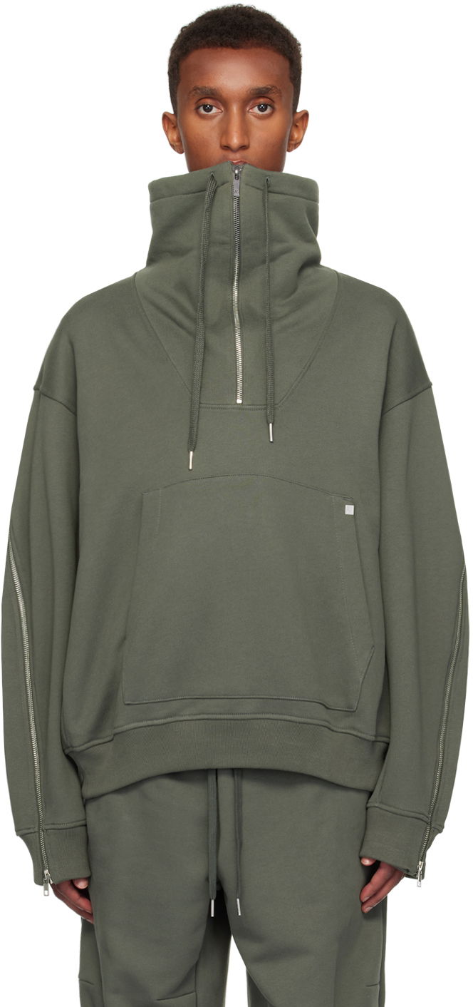Sweatshirt Helmut Lang Helmut Lang Suitcase Quarter-Zip Sweatshirt Grøn | O06HM501