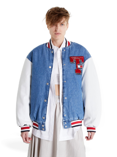 Jakke Tommy Hilfiger Denim Letterman Jack Blå | DW0DW14243 1A5