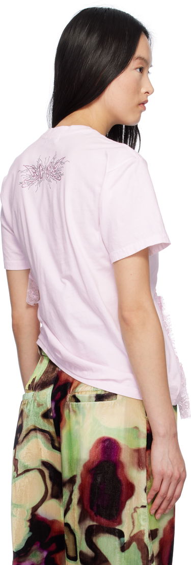 T-shirt Collina Strada Collina Strada Lace Heart Nash T-Shirt Lyserød | XX3051, 2