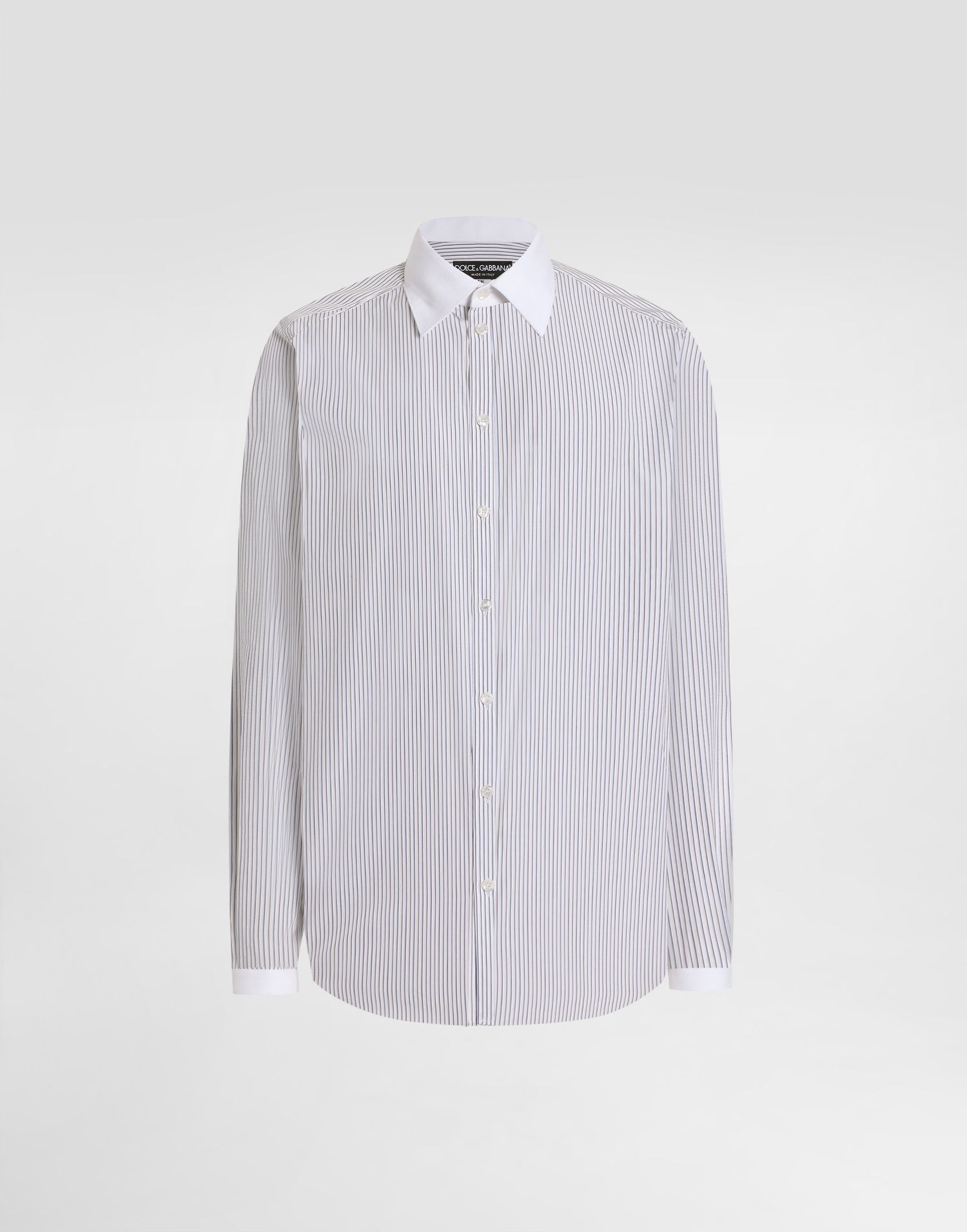 Skjorte Dolce & Gabbana Dolce & Gabbana Martini Striped Poplin Shirt Hvid | G5NL8ZFR51BS8051, 0