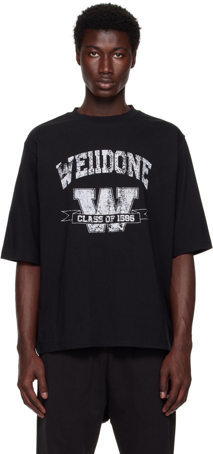 T-shirt We11done We11done Printed University T-Shirt Sort | WD-TT2-25-743-U-BK