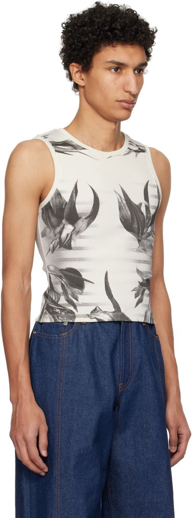 Tanktop Jean Paul Gaultier Jean Paul Gaultier Flower Body Morphing Tank Top Hvid | 25/33-F-DB049-J579-010200, 1
