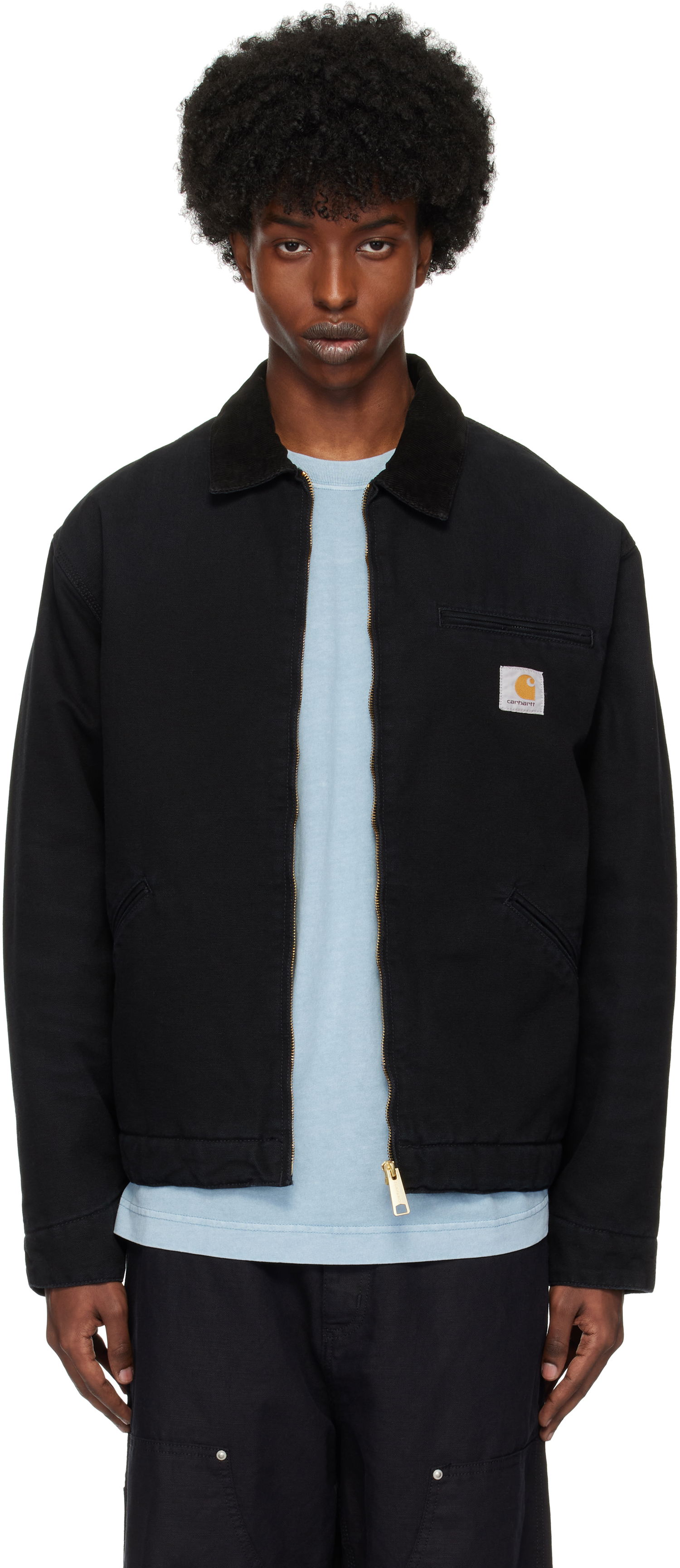 Jakke Carhartt WIP Detroit Black Work Jacket Sort | I027358, 0
