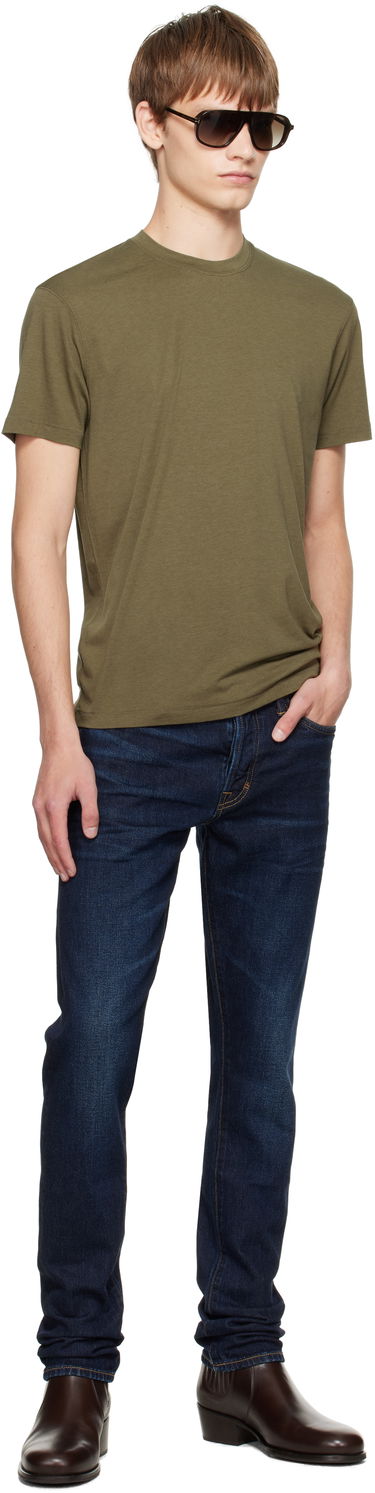 T-shirt Tom Ford TOM FORD Lyocell Cotton Crewneck T-shirt Grøn | JCS004-JMT012, 3