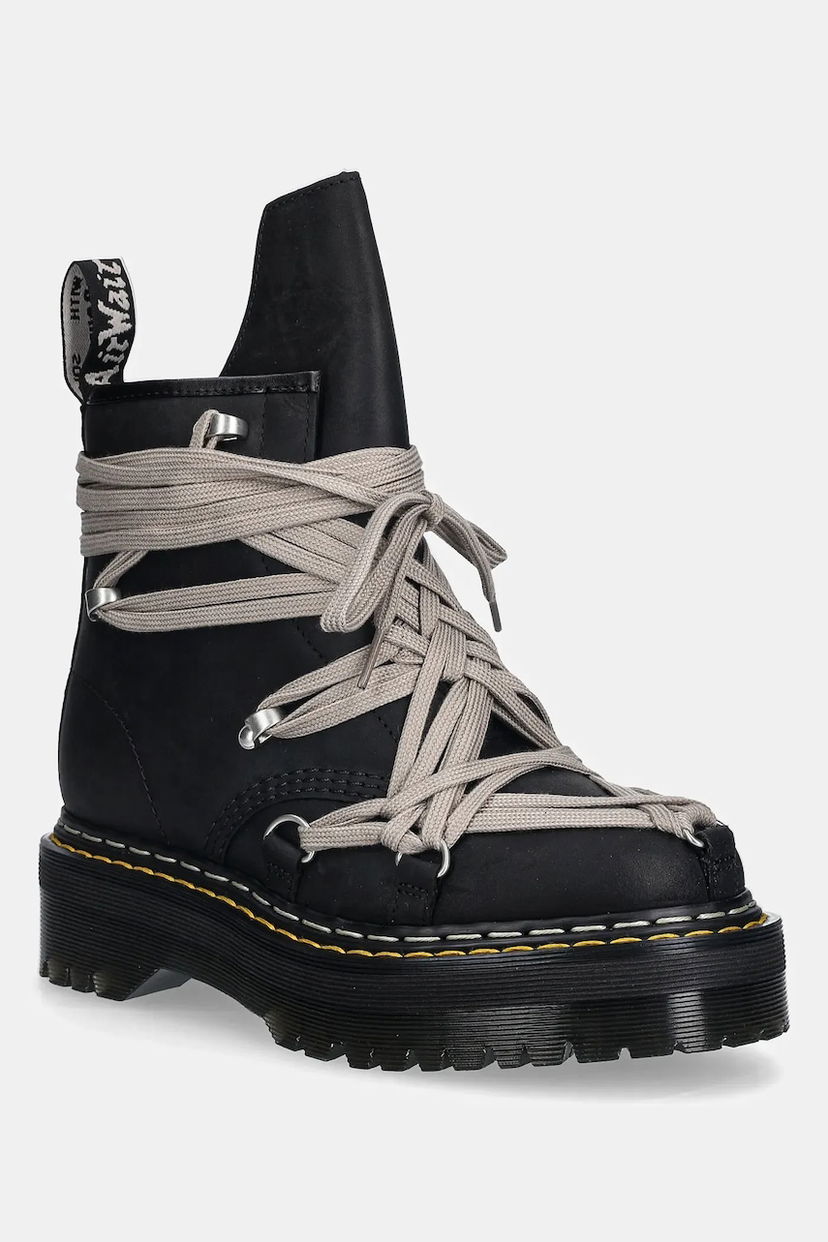 Sneakers og sko Rick Owens Rick Owens DRKSHDW x Dr. Martens 1460 Quad Sole Megalace® Boot Sort | DW02E6812.8001