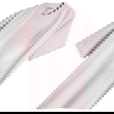 T-shirt GANNI GANNI Heart Drop Shoulder T-Shirt, Size Large Lyserød | T4090-868, 0