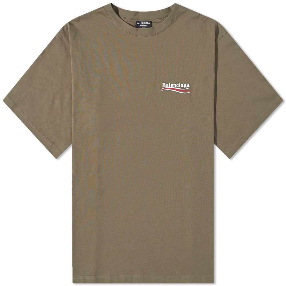 T-shirt Balenciaga Oversize Political Campaign Logo Tee Grøn | 641675-TKVJ1-2463, 0