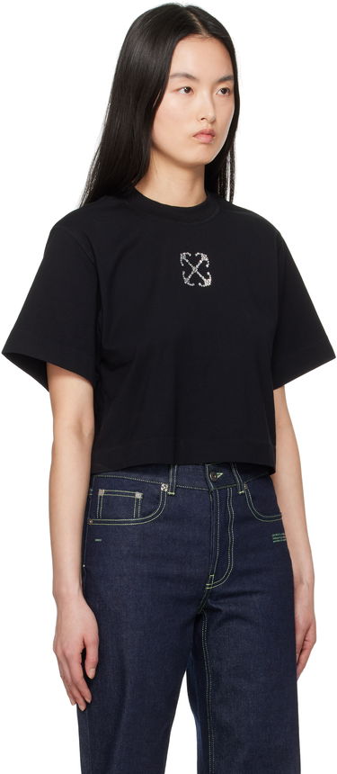 Crop top Off-White Off-White Jewel Mini Arrow Crop T-Shirt Sort | OWAA090S25JER0021072, 1