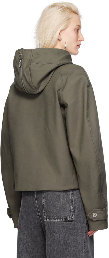 Vindjakke Dion Lee Cropped Hooded Zip-Up Jacket Grøn | C4057PS24, 2