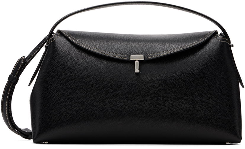 Mulepose TOTEME T-Lock Leather Shoulder Bag Sort | 234-WLGBG427-LE0030
