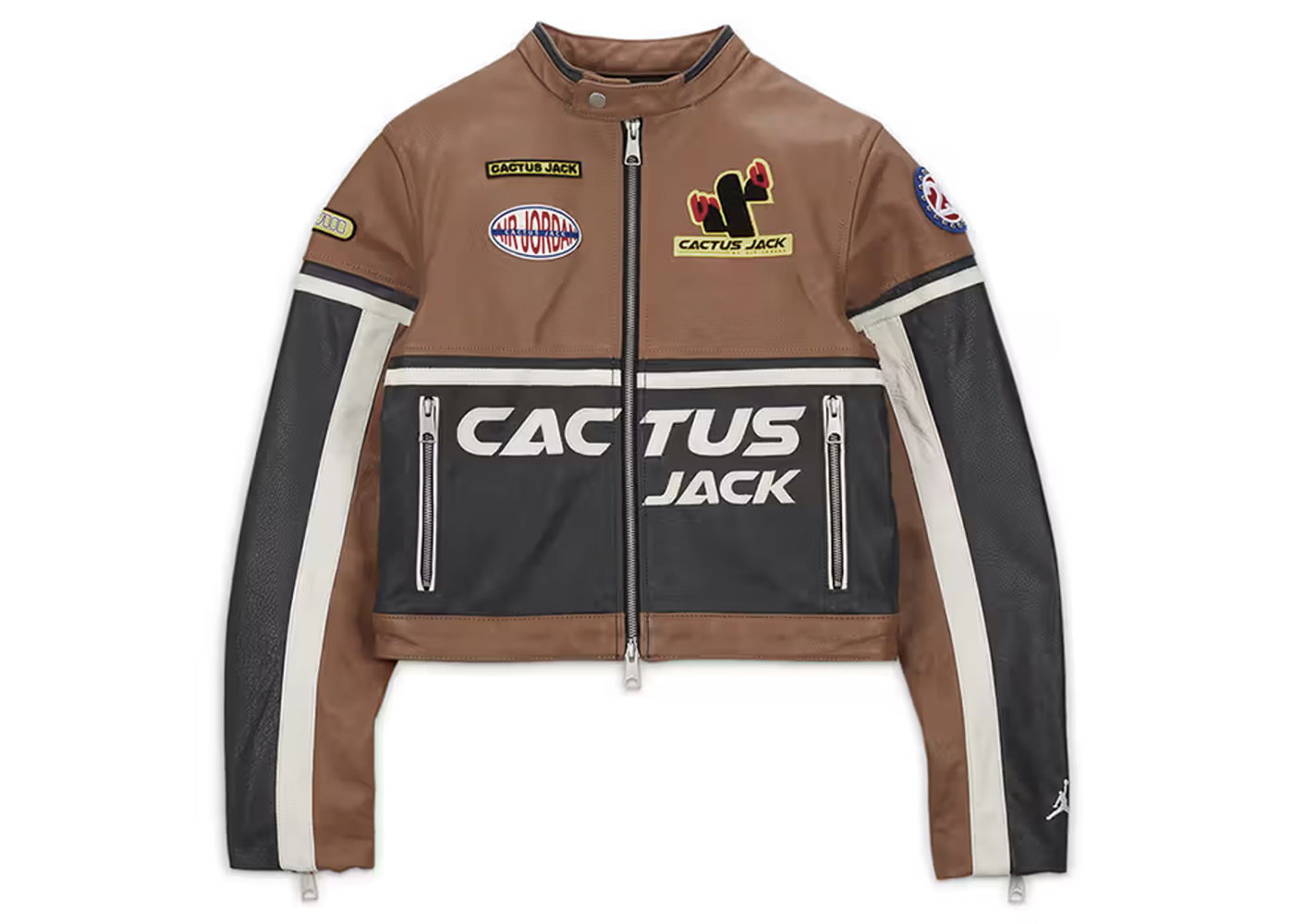 Jakke Jordan Jordan x Travis Scott Cactus Jack Women's Leather Jacket Archaeo Brown (Asia Sizing) Brun | DX6169-256, 0