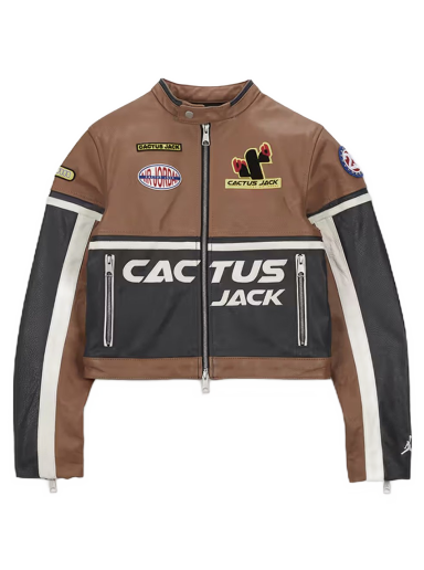 Jakke Jordan Jordan x Travis Scott Cactus Jack Women's Leather Jacket Archaeo Brown (Asia Sizing) Brun | DX6169-256