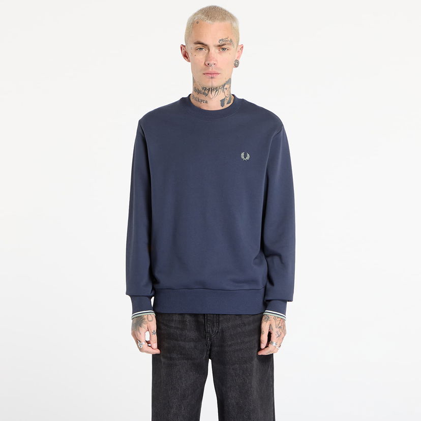 Sweatshirt Fred Perry Crew Neck Sweatshirt Mørkeblå | M7535 Z47