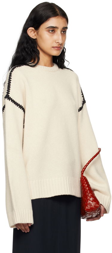 Sweater TOTEME Embroidered Sweater Hvid | 241-WRT1025-YA0004, 1