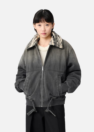 Jakke AXEL ARIGATO Denim Jacket with Faux Fur Collar Grå | A3157003, 4