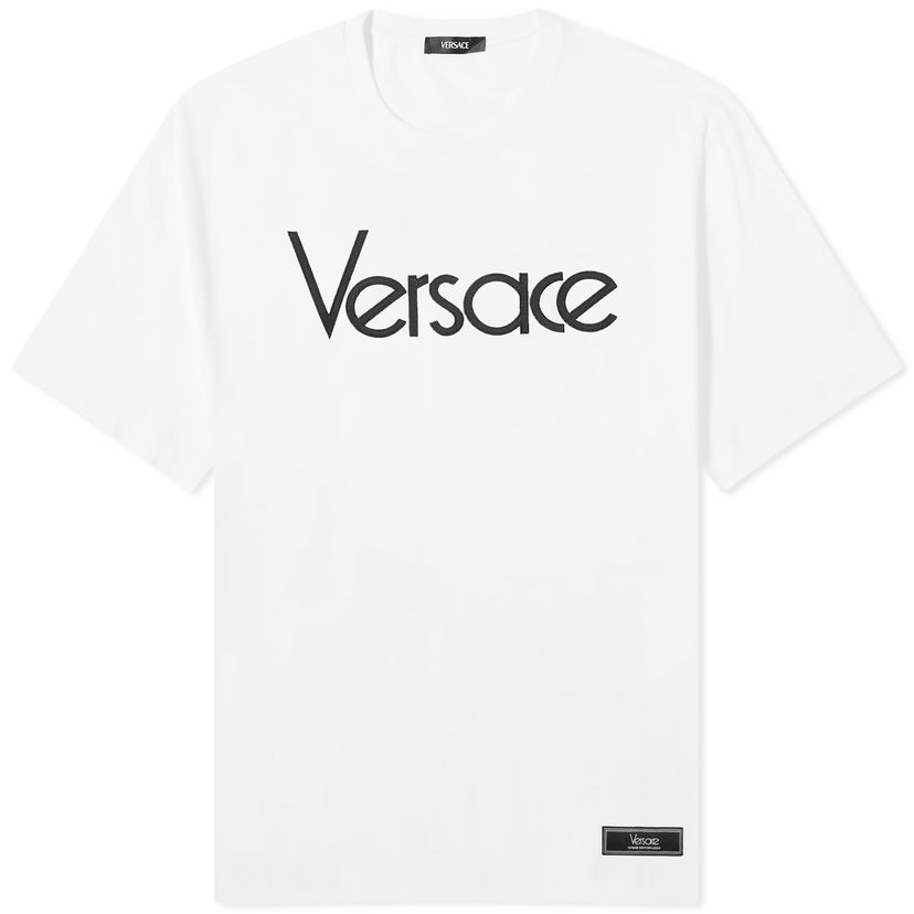 T-shirt Versace Men's Tribute Embroidered Tee White Hvid | 1012545-1A09028-1W000