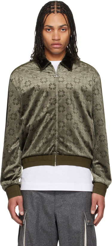 Bomberjakke Givenchy Givenchy Monogram 72 Velvet Track Jacket Grøn | BM01A4316Z300, 0