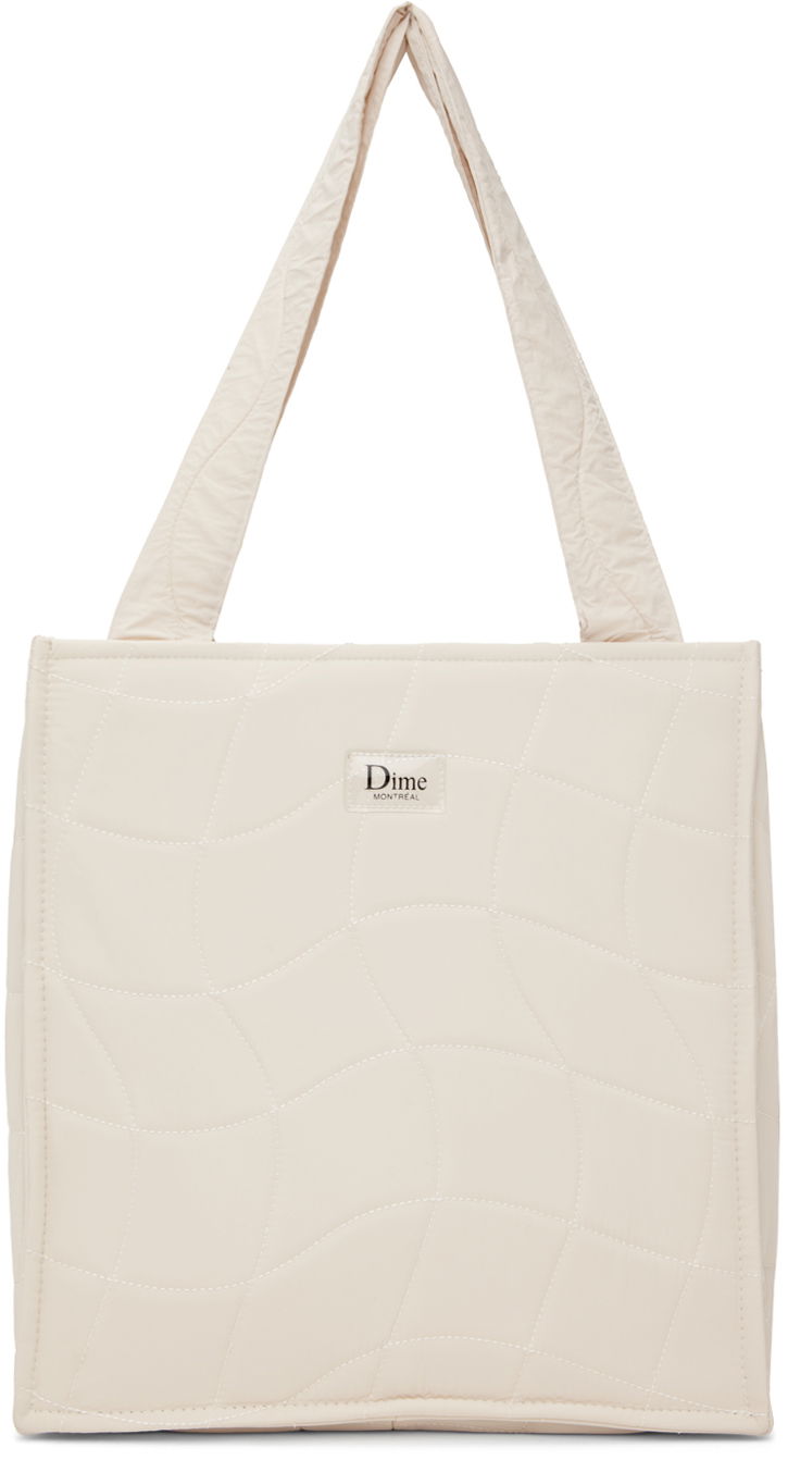 Mulepose Dime Beige Quilted Tote Beige | DIMESP2446TAN