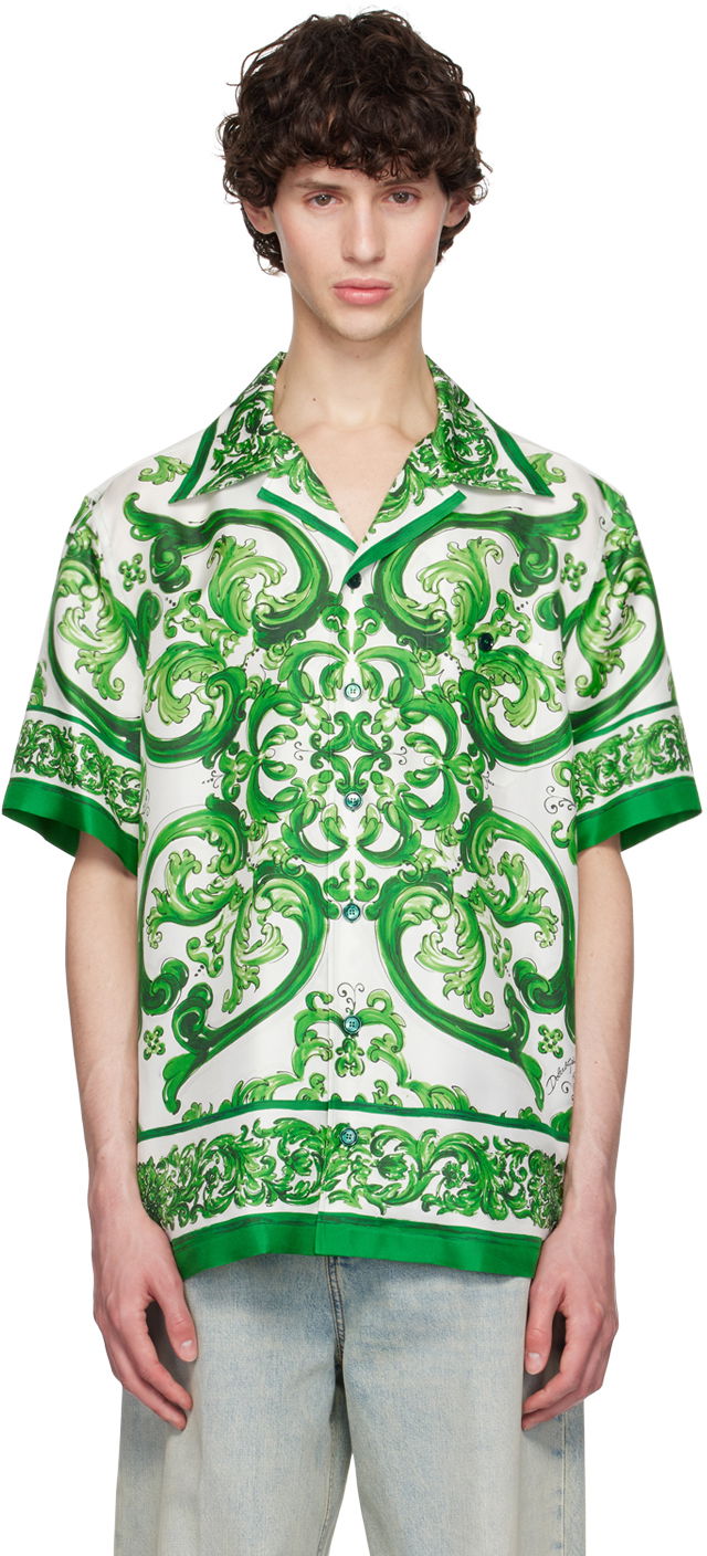 Skjorte Dolce & Gabbana Print Shirt Grøn | G5JH9THI1S6