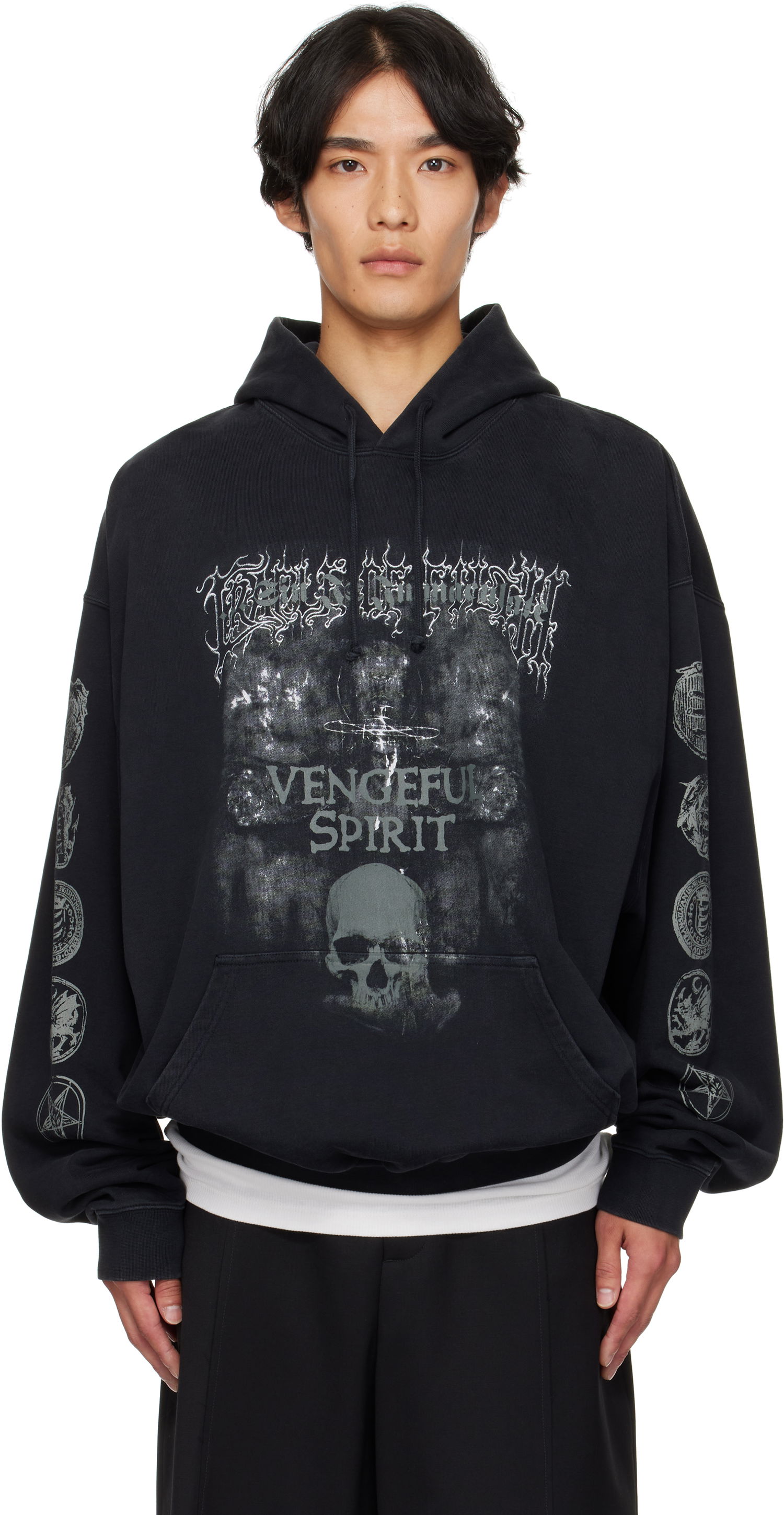 Sweatshirt VETEMENTS Vetements Cradle of Filth 'Vengeful Spirit' Oversized Hoodie Sort | UCF76HD650M, 0